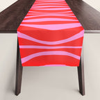Mod Hourglass Abstract Midcentury Modern Retro Pattern in Preppy Pink and Red Table Runner Gallery Image 1