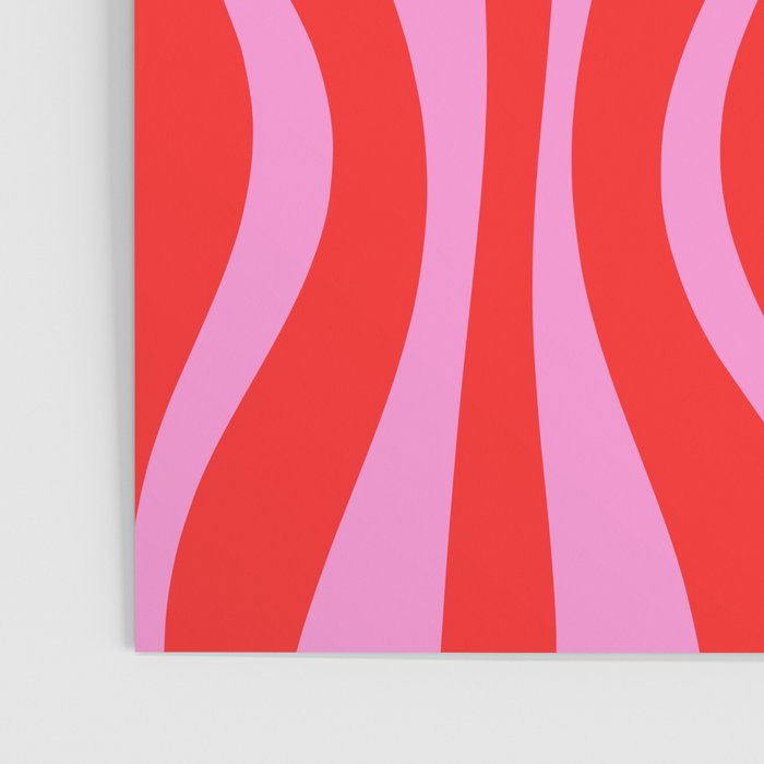 Mod Hourglass Abstract Midcentury Modern Retro Pattern in Preppy Pink and Red Poster Gallery Image 3