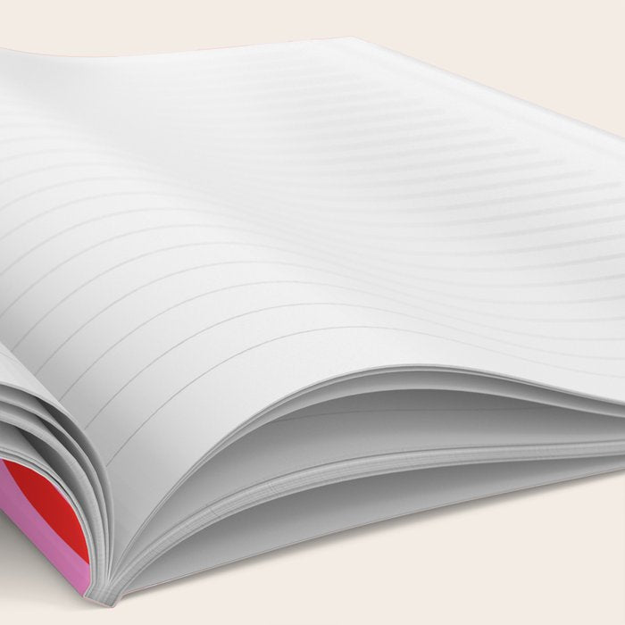 Mod Hourglass Abstract Midcentury Modern Retro Pattern in Preppy Pink and Red Notebook Gallery Image 2