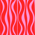 Mod Hourglass Abstract Midcentury Modern Retro Pattern in Preppy Pink and Red Coffee Mug Gallery Image 2