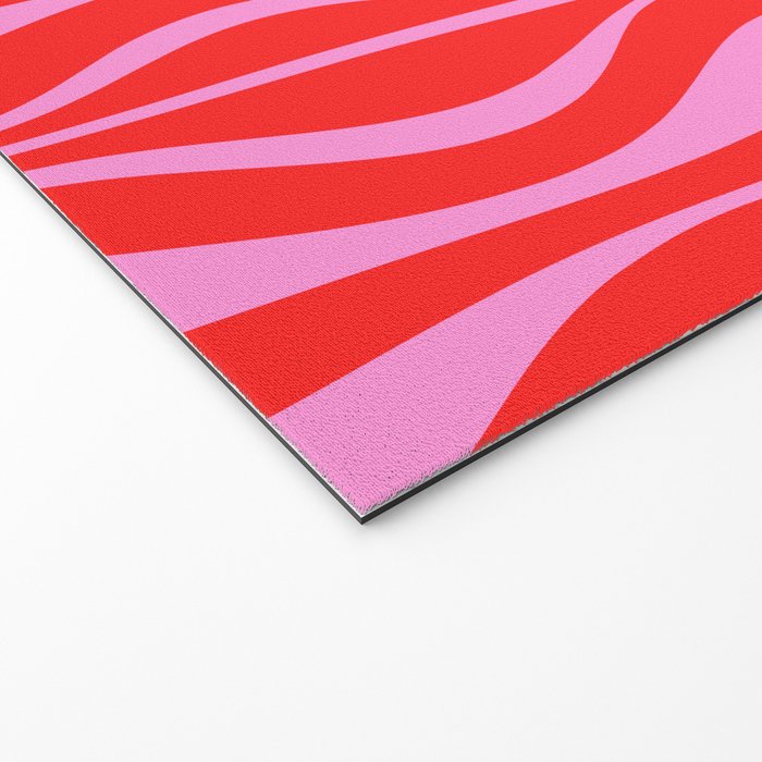 Mod Hourglass Abstract Midcentury Modern Retro Pattern in Preppy Pink and Red Welcome Mat Gallery Image 2