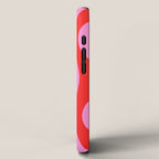 Mod Hourglass Abstract Midcentury Modern Retro Pattern in Preppy Pink and Red iPhone Case Gallery Image 2