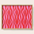 Mod Hourglass Abstract Midcentury Modern Retro Pattern in Preppy Pink and Red Serving Tray Gallery Image 1