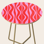 Mod Hourglass Abstract Midcentury Modern Retro Pattern in Preppy Pink and Red Side Table Gallery Image 2