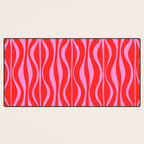 Mod Hourglass Abstract Midcentury Modern Retro Pattern in Preppy Pink and Red Desk Mat Gallery Image 3