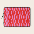 Mod Hourglass Abstract Midcentury Modern Retro Pattern in Preppy Pink and Red Laptop Sleeve Gallery Image 1