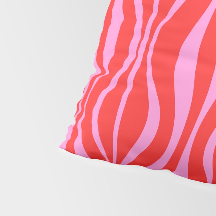 Mod Hourglass Abstract Midcentury Modern Retro Pattern in Preppy Pink and Red Pillow Sham Gallery Image 4