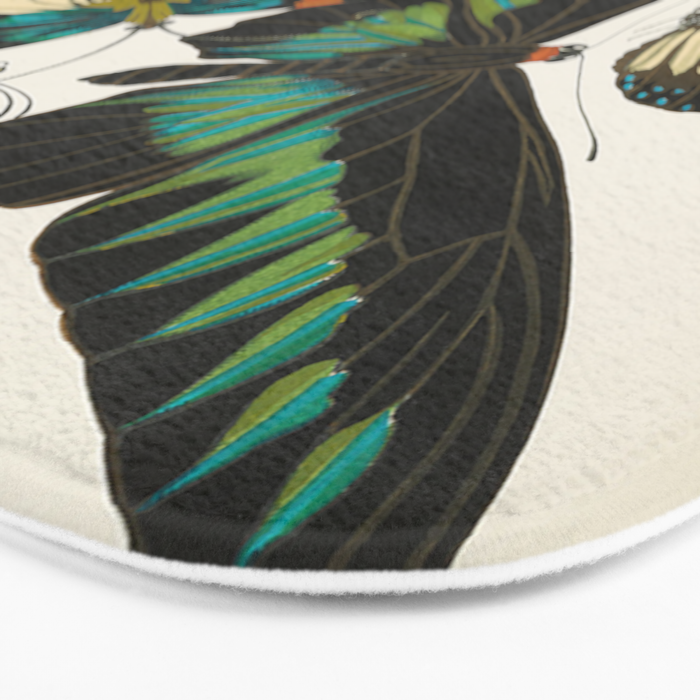 Vintage Butterfly Illustration EA Seguy Papillon Bath Mat Gallery Image 3