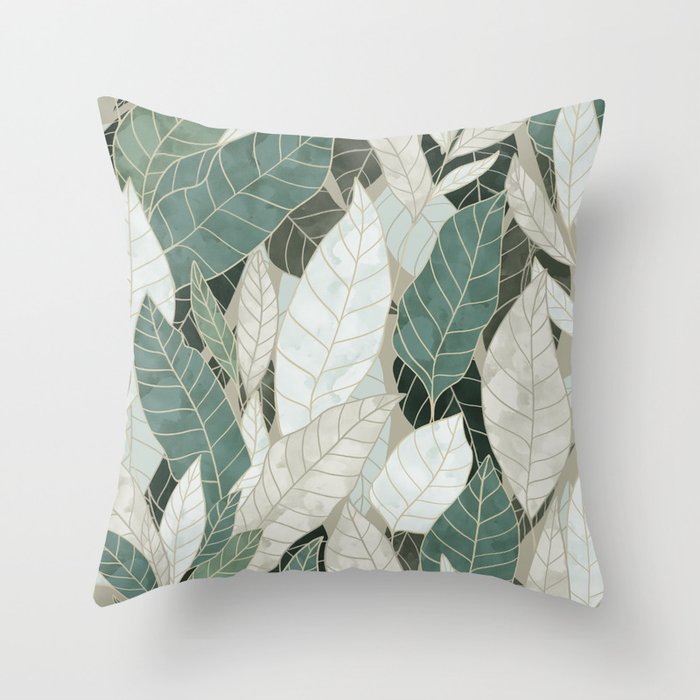 Gold forest Throw Pillow Gallery Image 1