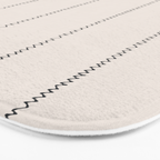 French Cream Linen Stripe Bath Mat Gallery Image 3