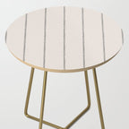 French Cream Linen Stripe Side Table Gallery Image 2
