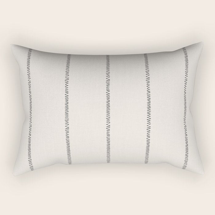 French Cream Linen Stripe Rectangular Pillow Gallery Image 1