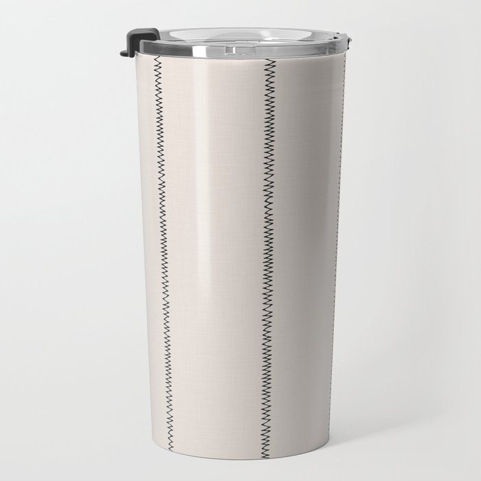 French Cream Linen Stripe Travel Mug Gallery Image 3