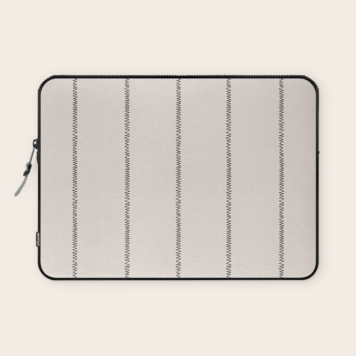 French Cream Linen Stripe Laptop Sleeve Gallery Image 1