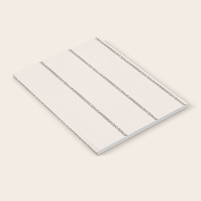 French Cream Linen Stripe Notebook Gallery Image 2