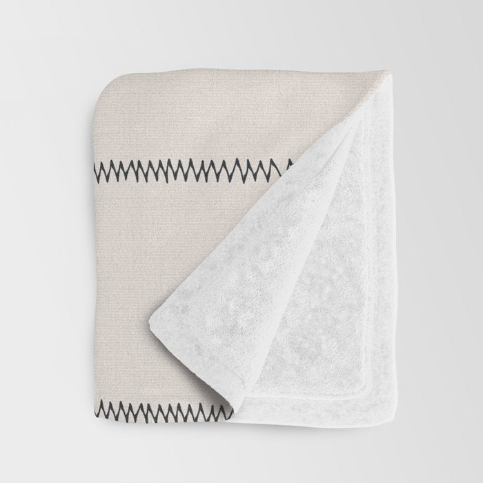French Cream Linen Stripe Throw Blanket Gallery Image 3