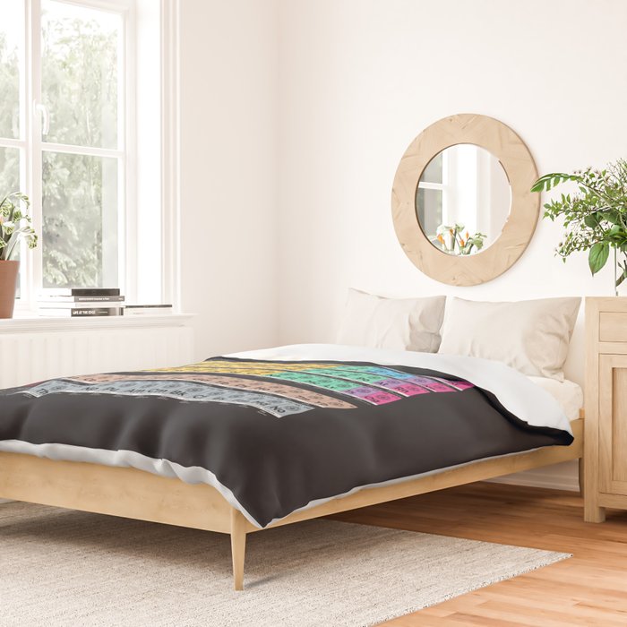 Periodic Table of Elements B - Black Duvet Cover Gallery Image 2
