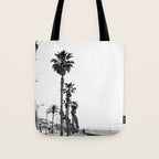 Playa de Valencia | Black and white photograph of the boulevard & beach | travel art Tote Bag Gallery Image 1