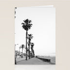 Playa de Valencia | Black and white photograph of the boulevard & beach | travel art Stationery Card Gallery Image 2