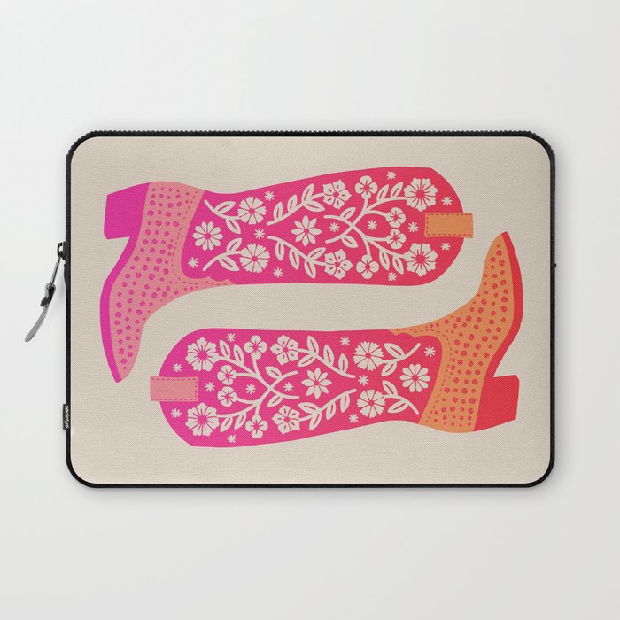 Cowgirl Boots â Hot Pink Ombre Laptop Sleeve Gallery Image 1