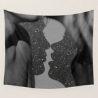 LOVE | glitter collage art | shadows | feelings | passion | sparkle art | glitter art | bling  Wall Tapestry Gallery Image 4