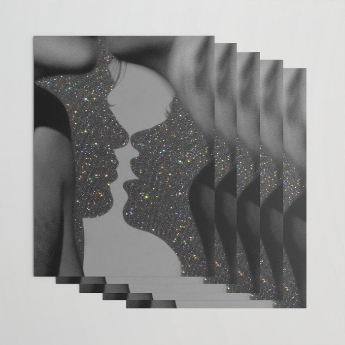 LOVE | glitter collage art | shadows | feelings | passion | sparkle art | glitter art | bling  Wrapping Paper Gallery Image 3