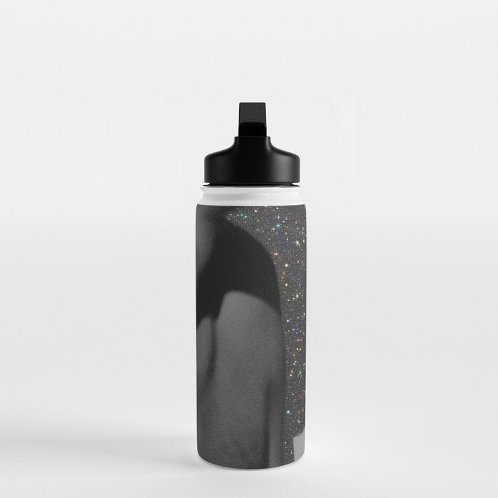 LOVE | glitter collage art | shadows | feelings | passion | sparkle art | glitter art | bling  Water Bottle Gallery Image 3