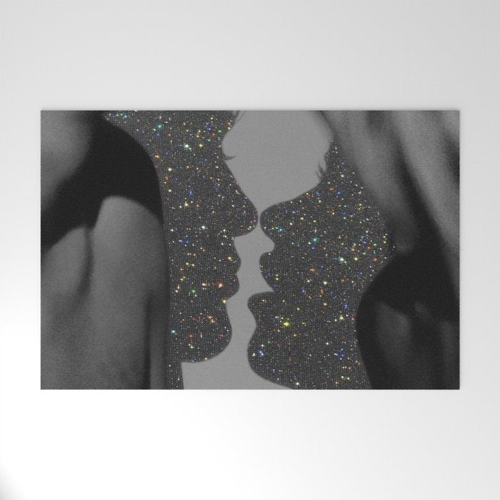 LOVE | glitter collage art | shadows | feelings | passion | sparkle art | glitter art | bling  Welcome Mat Gallery Image 1