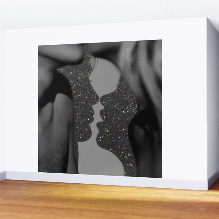 LOVE | glitter collage art | shadows | feelings | passion | sparkle art | glitter art | bling  Wall Mural Gallery Image 2