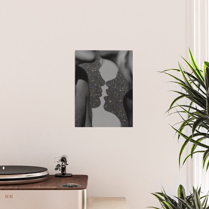 LOVE | glitter collage art | shadows | feelings | passion | sparkle art | glitter art | bling  Poster Gallery Image 2