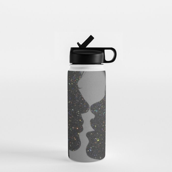 LOVE | glitter collage art | shadows | feelings | passion | sparkle art | glitter art | bling  Water Bottle Gallery Image 1