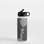 LOVE | glitter collage art | shadows | feelings | passion | sparkle art | glitter art | bling  Water Bottle Gallery Image 1