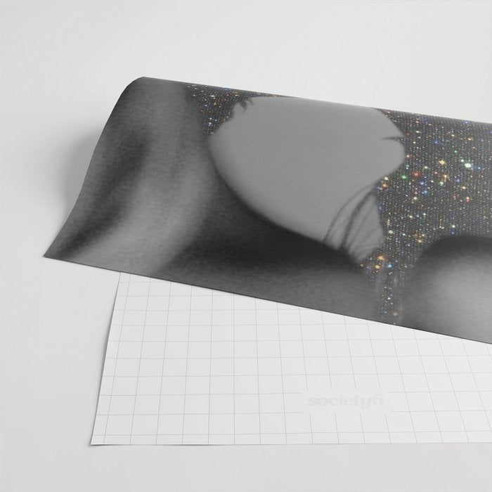 LOVE | glitter collage art | shadows | feelings | passion | sparkle art | glitter art | bling  Wrapping Paper Gallery Image 2