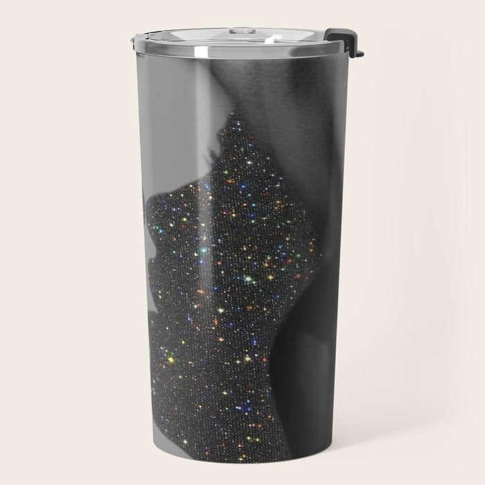 LOVE | glitter collage art | shadows | feelings | passion | sparkle art | glitter art | bling  Travel Mug Gallery Image 2