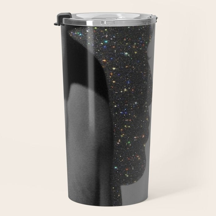 LOVE | glitter collage art | shadows | feelings | passion | sparkle art | glitter art | bling  Travel Mug Gallery Image 3