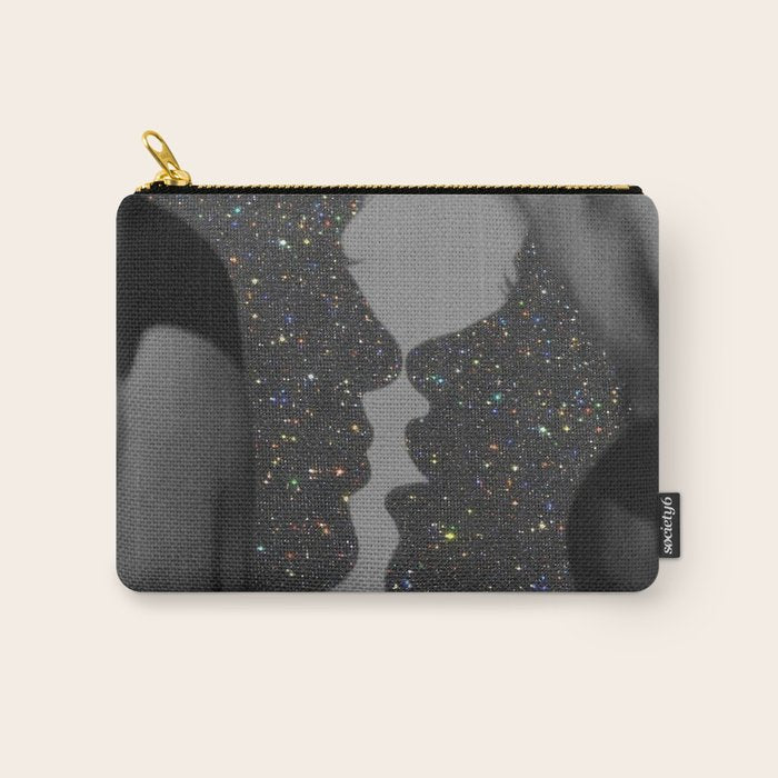 LOVE | glitter collage art | shadows | feelings | passion | sparkle art | glitter art | bling  Carry All Pouch Gallery Image 1
