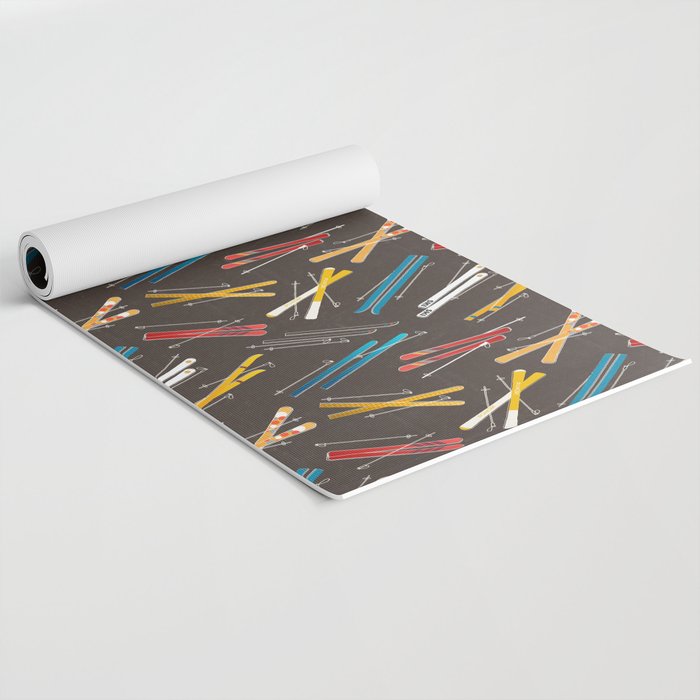 Ski Fun: Vintage Style  Yoga Mat Gallery Image 2