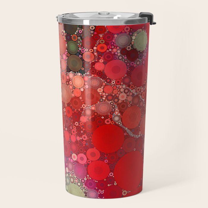 Red Poppies - colorful flower abstract design Travel Mug Gallery Image 2