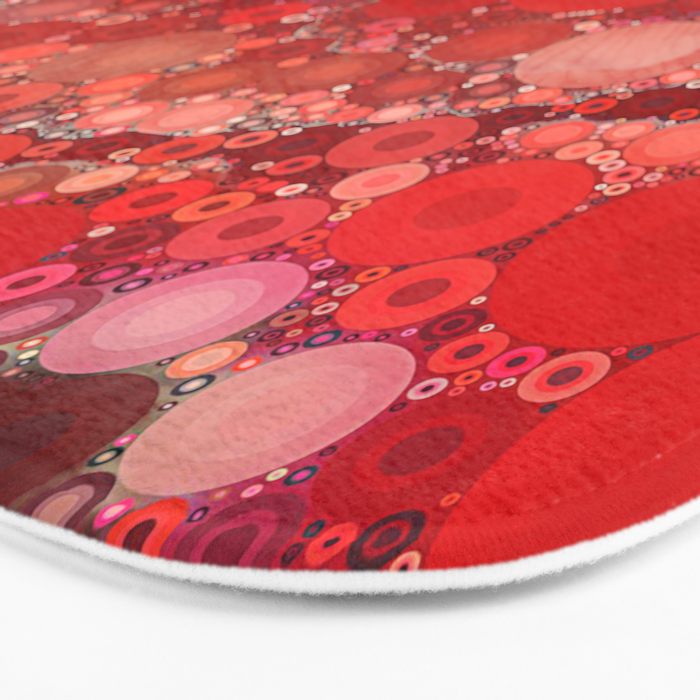 Red Poppies - colorful flower abstract design Bath Mat Gallery Image 3