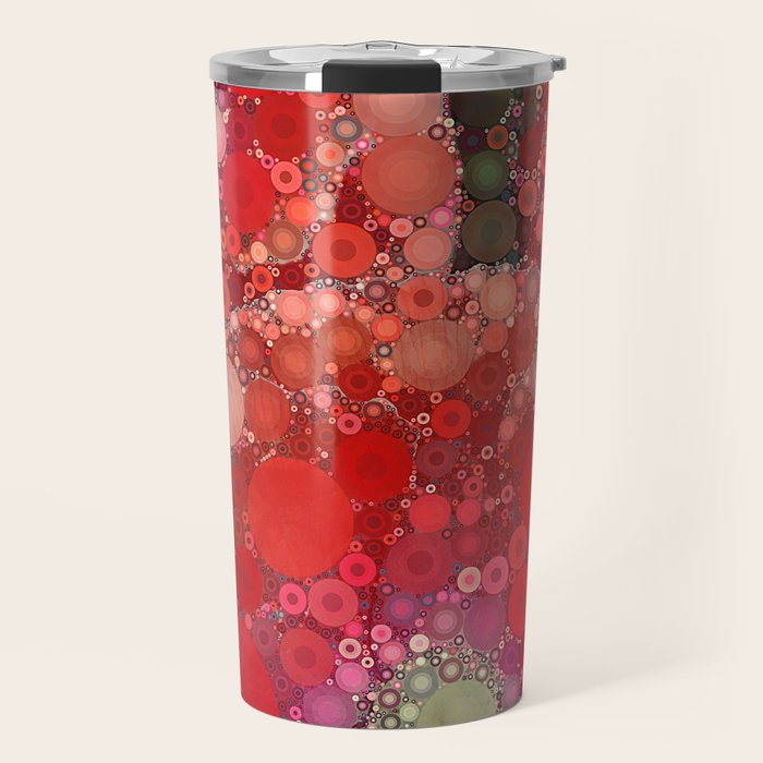 Red Poppies - colorful flower abstract design Travel Mug Gallery Image 1