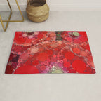 Red Poppies - colorful flower abstract design Rug Gallery Image 1