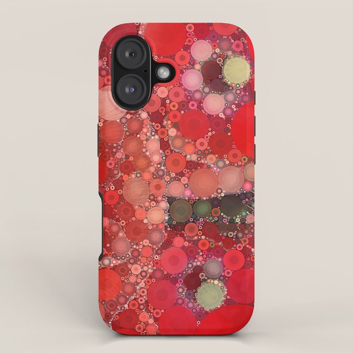 Red Poppies - colorful flower abstract design iPhone Case