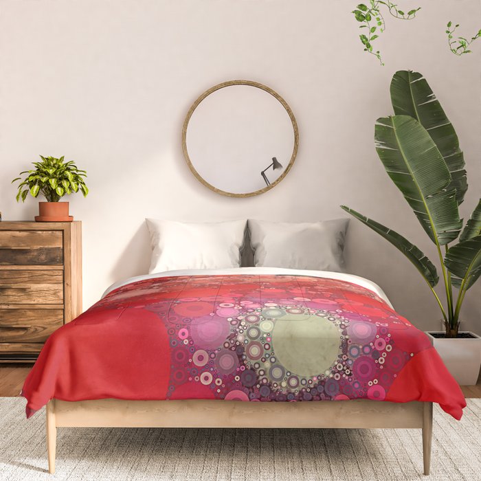 Red Poppies - colorful flower abstract design Comforter Gallery Image 3