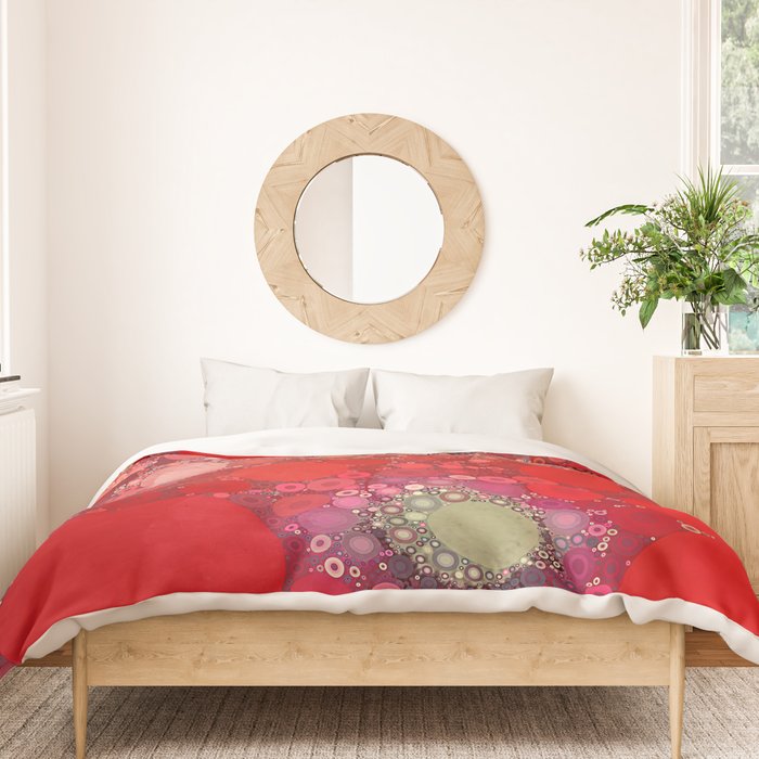 Red Poppies - colorful flower abstract design Duvet Cover Gallery Image 3