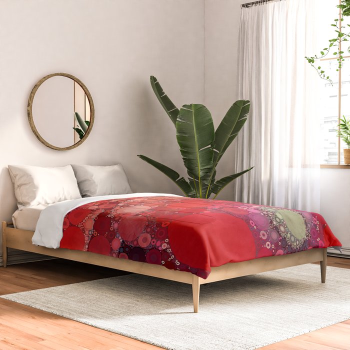 Red Poppies - colorful flower abstract design Comforter Gallery Image 2