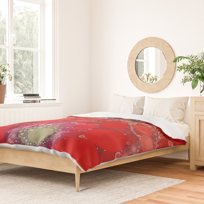 Red Poppies - colorful flower abstract design Duvet Cover Gallery Image 2