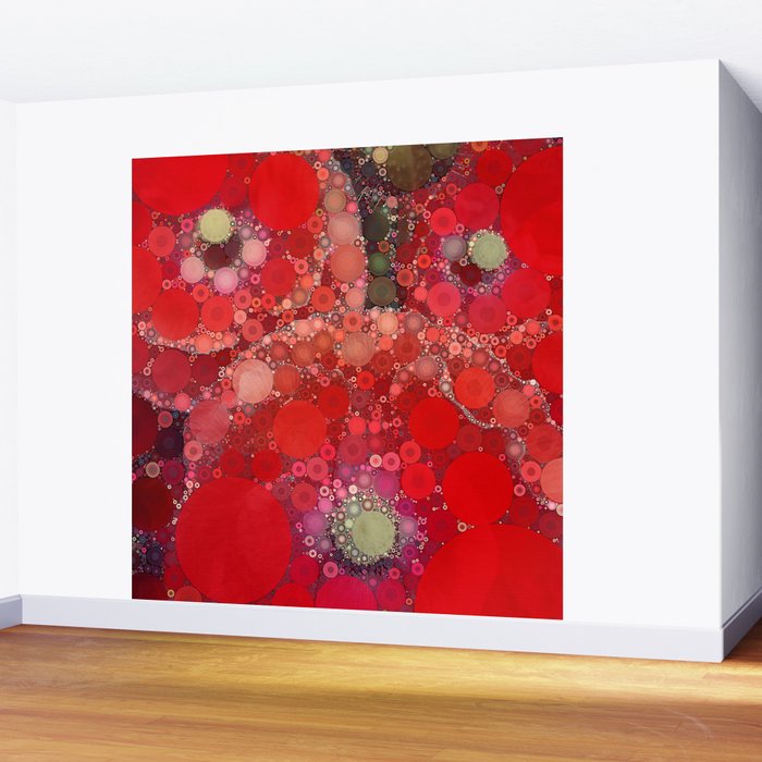 Red Poppies - colorful flower abstract design Wall Mural Gallery Image 2