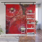 Red Poppies - colorful flower abstract design Wall Mural Gallery Image 1