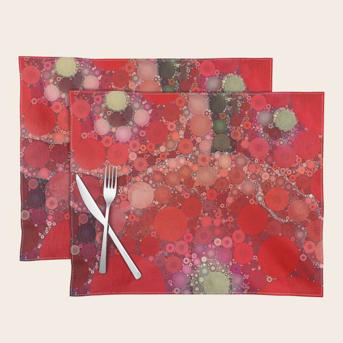 Red Poppies - colorful flower abstract design Placemat Gallery Image 1