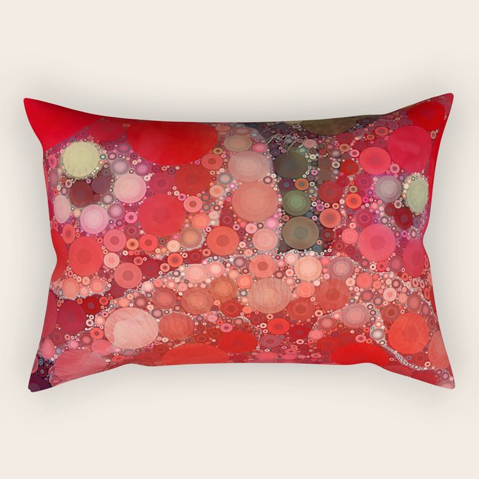 Red Poppies - colorful flower abstract design Rectangular Pillow Gallery Image 2